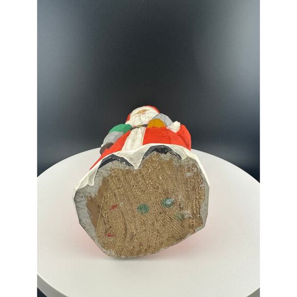 Hand-Carved Folk Santa Claus Statue - Picture 8 of 8